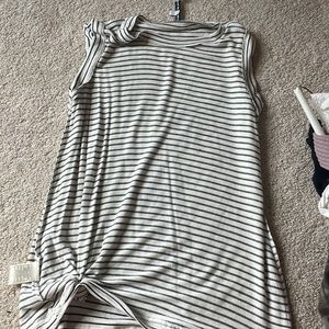 Striped tank with tie at the front